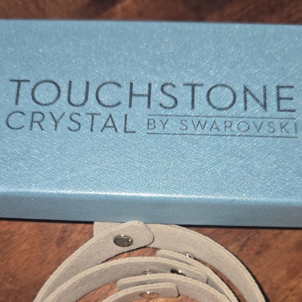 Touchstone Crystal Suede Rhinestone Wrap Bracelet By Swarovski - Picture 2 of 3